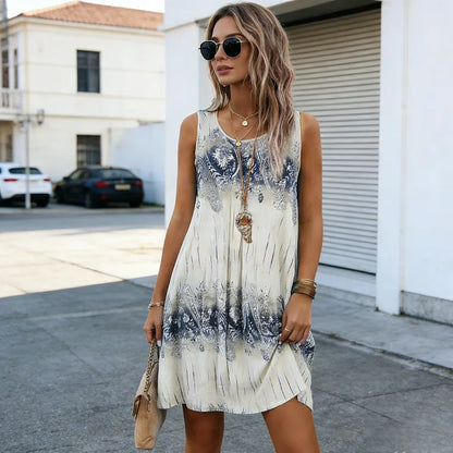 Mini Dress | Women's Floral Square Neck Puff Sleeve Dress | A-Line Fit | Steven & Levon