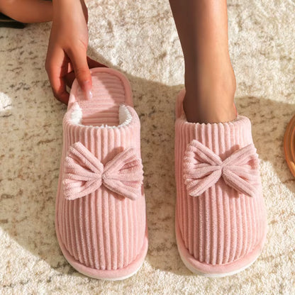 Bow Slippers | Women | Soft Fabric | Warm Cushioned Sole | Lightweight Indoor | Steven & Levon