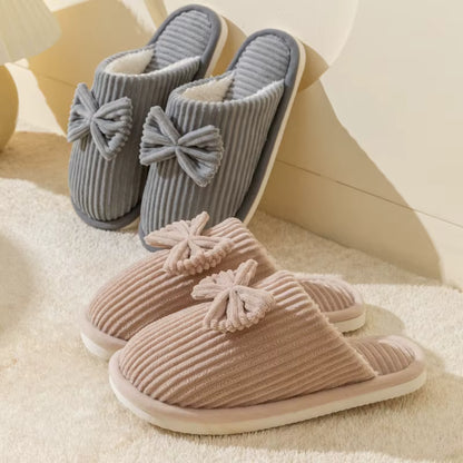 Bow Slippers | Women | Soft Fabric | Warm Cushioned Sole | Lightweight Indoor | Steven & Levon