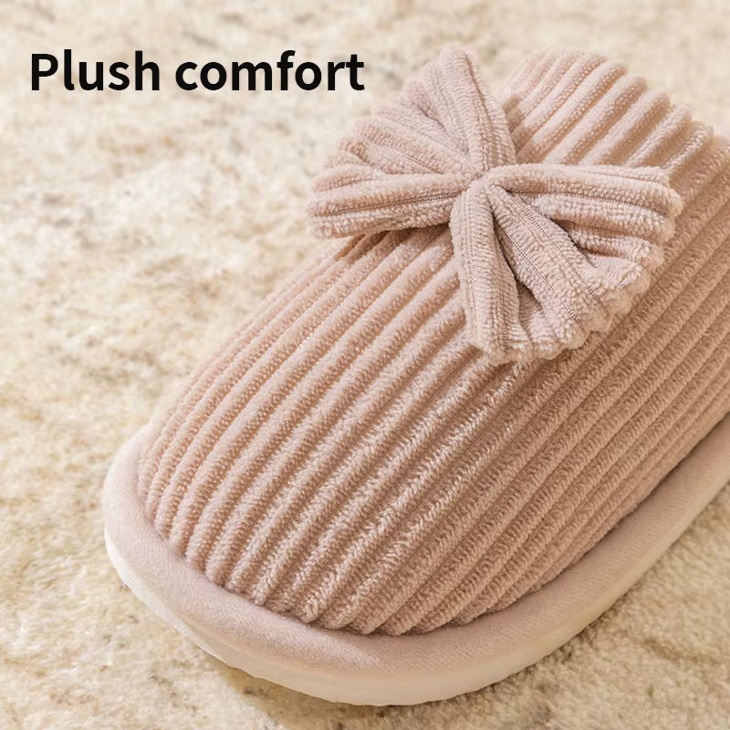 Bow Slippers | Women | Soft Fabric | Warm Cushioned Sole | Lightweight Indoor | Steven & Levon