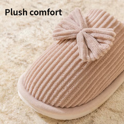 Bow Slippers | Women | Soft Fabric | Warm Cushioned Sole | Lightweight Indoor | Steven & Levon
