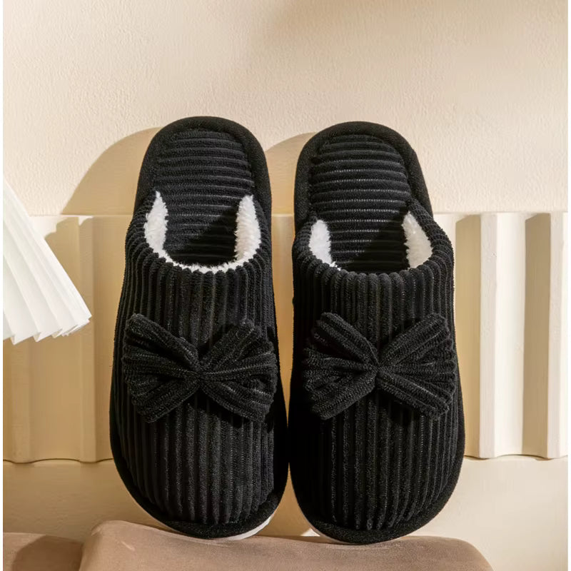 Bow Slippers | Women | Soft Fabric | Warm Cushioned Sole | Lightweight Indoor | Steven & Levon