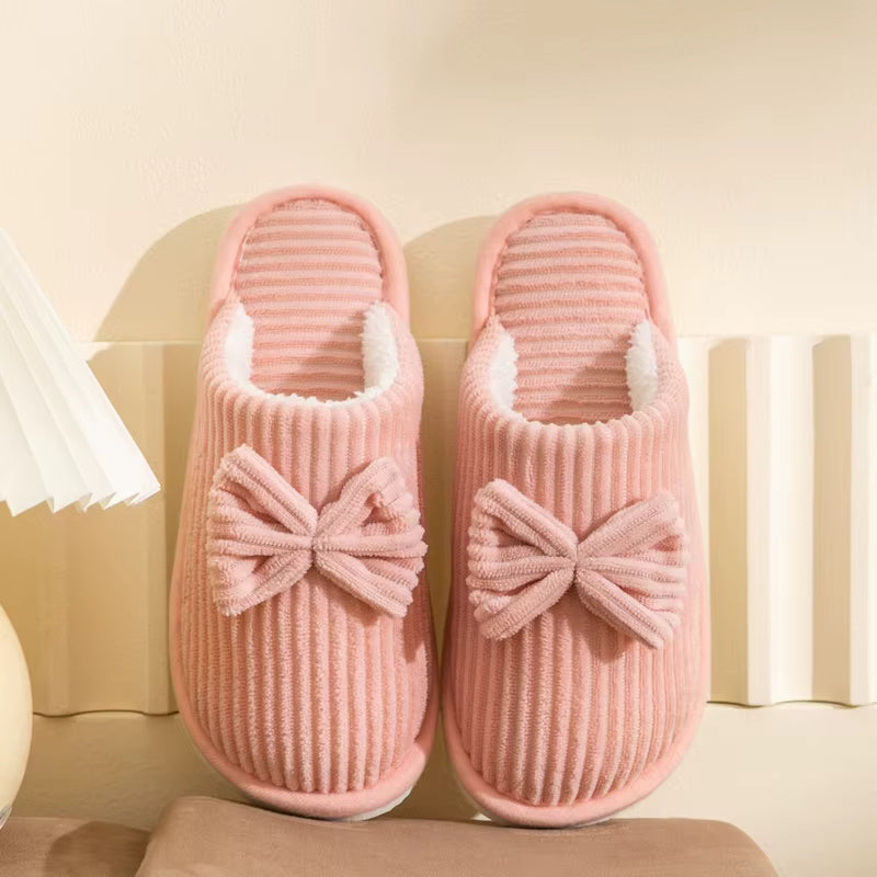 Bow Slippers | Women | Soft Fabric | Warm Cushioned Sole | Lightweight Indoor | Steven & Levon