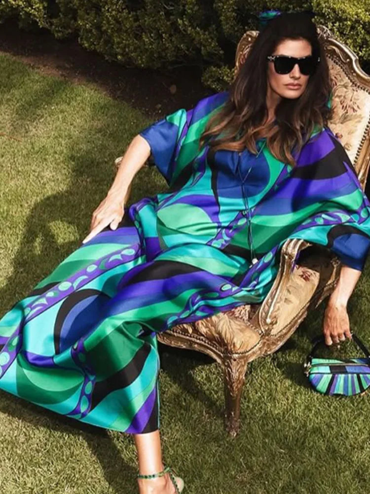 Maxi Dress | Women's Floral Halter Neck Backless Dress | A-Line | Steven & Levon