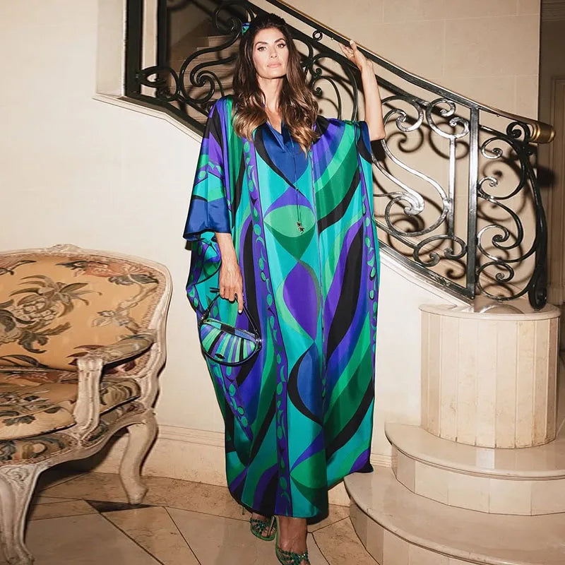 Maxi Dress | Women's Floral Halter Neck Backless Dress | A-Line | Steven & Levon