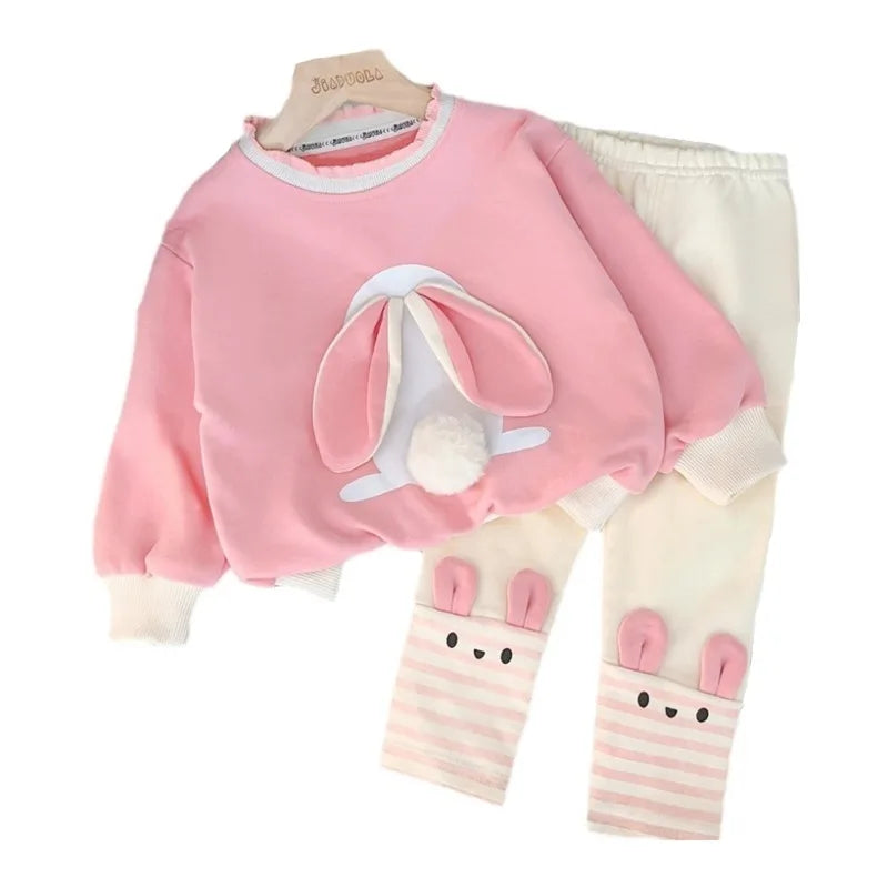 Baby Bunny Sweatshirt & Leggings Set | Girls | Long Sleeve | Cotton Outfit | Steven & Levon