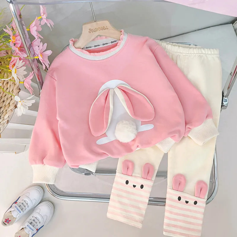 Baby Bunny Sweatshirt & Leggings Set | Girls | Long Sleeve | Cotton Outfit | Steven & Levon