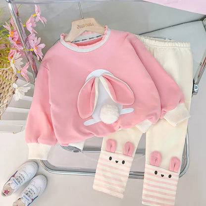 Baby Bunny Sweatshirt & Leggings Set | Girls | Long Sleeve | Cotton Outfit | Steven & Levon