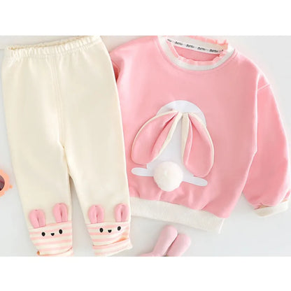 Baby Bunny Sweatshirt & Leggings Set | Girls | Long Sleeve | Cotton Outfit | Steven & Levon