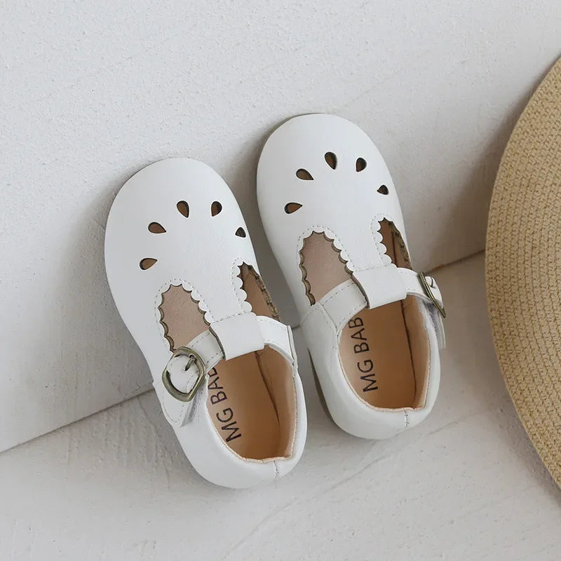 Baby Girl School Shoes | Toddler Leather Sandals | Anti-Slip Buckle Shoes | Steven & Levon