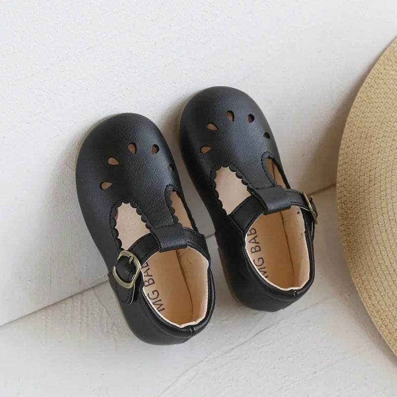 Baby Girl School Shoes | Toddler Leather Sandals | Anti-Slip Buckle Shoes | Steven & Levon