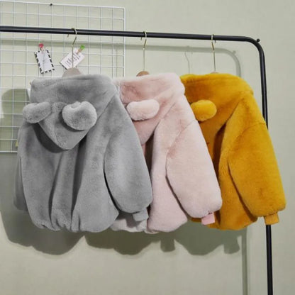 Kids Teddy Fleece Hooded Jacket | Boys & Girls | Bear Ears | Plush Winter Coat | Steven & Levon