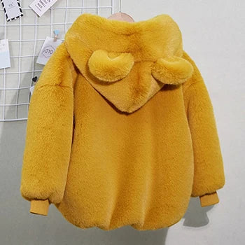 Kids Teddy Fleece Hooded Jacket | Boys & Girls | Bear Ears | Plush Winter Coat | Steven & Levon