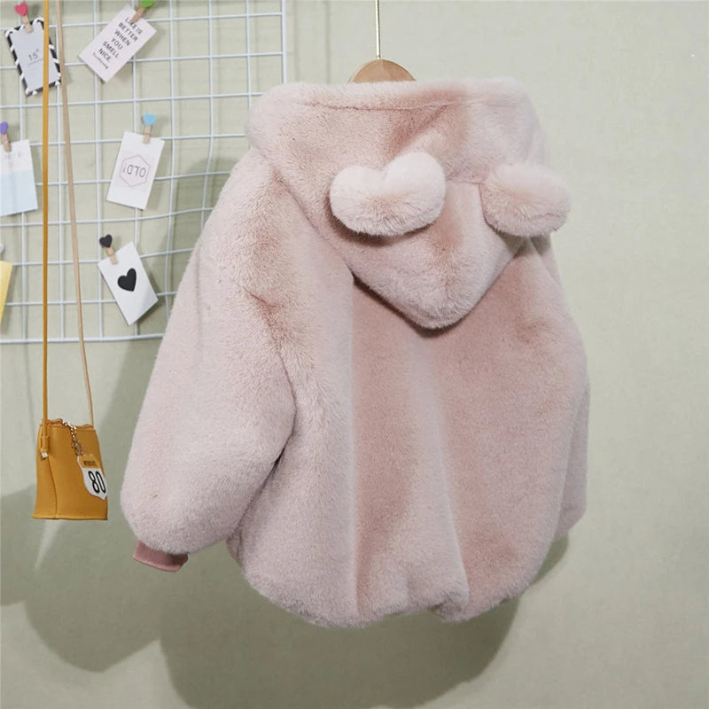 Kids Teddy Fleece Hooded Jacket | Boys & Girls | Bear Ears | Plush Winter Coat | Steven & Levon