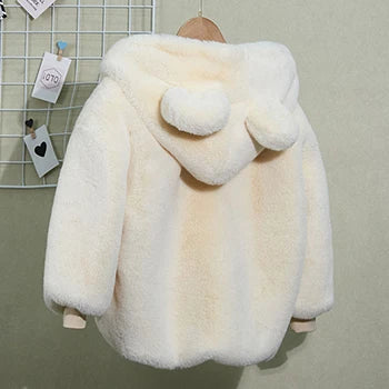 Kids Teddy Fleece Hooded Jacket | Boys & Girls | Bear Ears | Plush Winter Coat | Steven & Levon