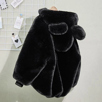 Kids Teddy Fleece Hooded Jacket | Boys & Girls | Bear Ears | Plush Winter Coat | Steven & Levon