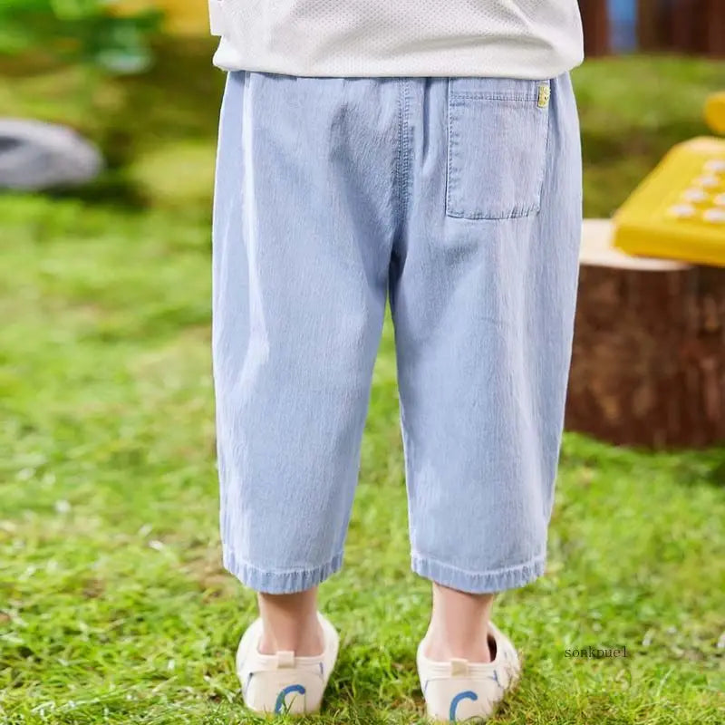 Kids Loose Fit Denim Jeans | Boys & Girls | Elastic Waist | Casual Everyday Pants | Steven & Levon