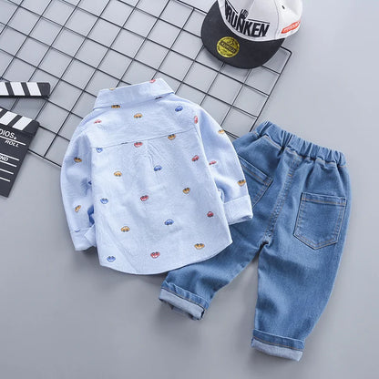 Bento | Toddler Boys Outfit Set | Cotton Shirt & Pants | 12 months-8 years | Spring & Autumn | Steven & Levon