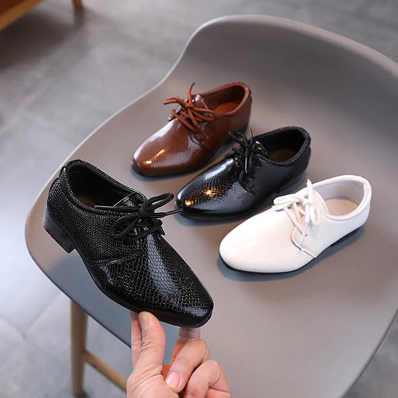 Kids Leather Oxford Shoes | Lace-Up Formal School Shoes | Smart Uniform Shoes | Steven & Levon
