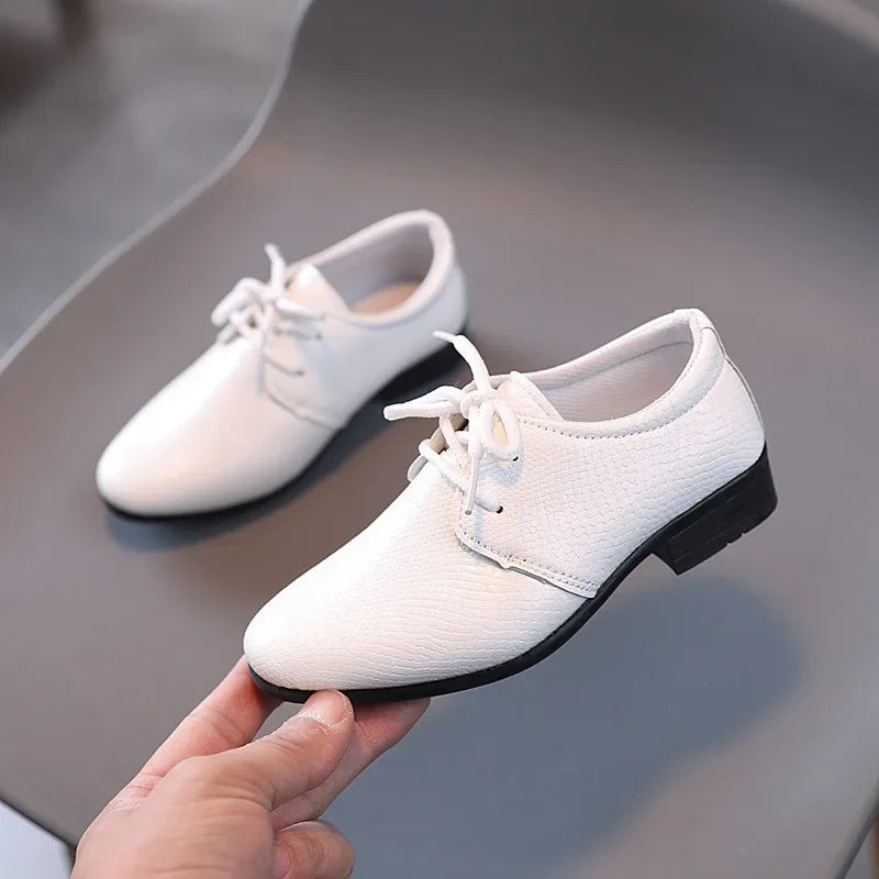 Kids Leather Oxford Shoes | Lace-Up Formal School Shoes | Smart Uniform Shoes | Steven & Levon