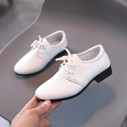 Kids Leather Oxford Shoes | Lace-Up Formal School Shoes | Smart Uniform Shoes | Steven & Levon