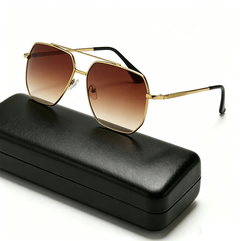 Luxury Square Sunglasses | Unisex | Metal Frame | UV400 Driving Sunglasses | Classic Fashion Eyewear | Steven & Levon