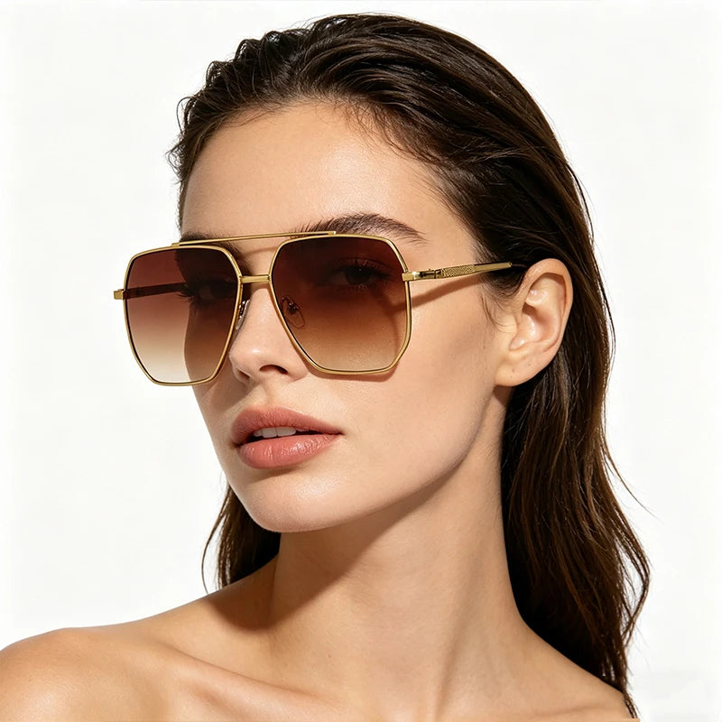 Luxury Square Sunglasses | Unisex | Metal Frame | UV400 Driving Sunglasses | Classic Fashion Eyewear | Steven & Levon