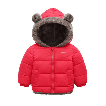 Kids Hooded Puffer Jacket | Boys & Girls | Bear Ears | Fleece Lined Winter Coat | Steven & Levon