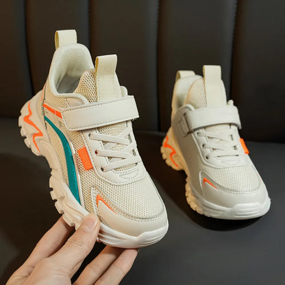 Kids Breathable Mesh Sneakers | Hook & Loop School Running Shoes | Lightweight Trainers | Steven & Levon