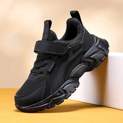 Kids Breathable Mesh Sneakers | Hook & Loop School Running Shoes | Lightweight Trainers | Steven & Levon