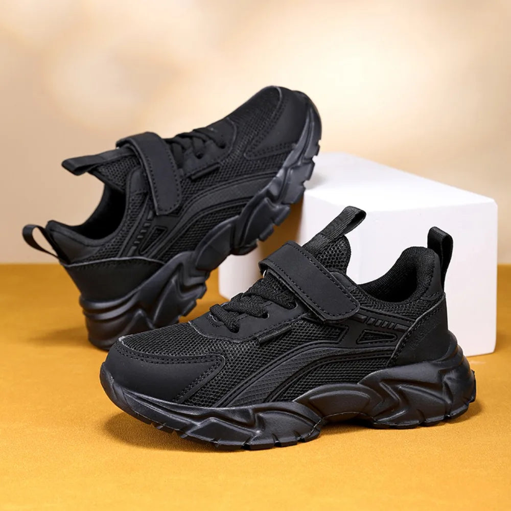 Kids Breathable Mesh Sneakers | Hook & Loop School Running Shoes | Lightweight Trainers | Steven & Levon