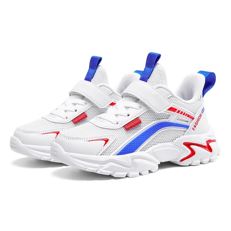 Kids Breathable Mesh Sneakers | Hook & Loop School Running Shoes | Lightweight Trainers | Steven & Levon