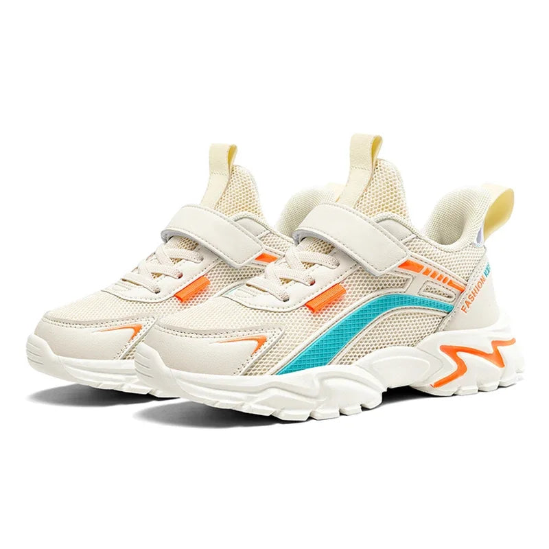 Kids Breathable Mesh Sneakers | Hook & Loop School Running Shoes | Lightweight Trainers | Steven & Levon