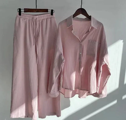 Geneve Women's Linen Summer Set | Lightweight Two Piece Co-ord Outfit | Steven & Levon