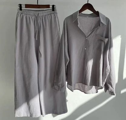Geneve Women's Linen Summer Set | Lightweight Two Piece Co-ord Outfit | Steven & Levon