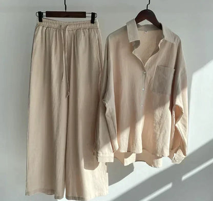 Geneve Women's Linen Summer Set | Lightweight Two Piece Co-ord Outfit | Steven & Levon