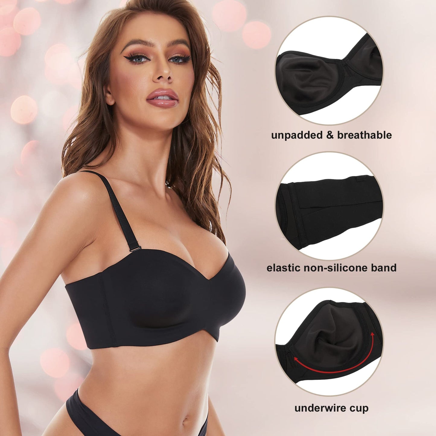Seamless Backless Bra | Women's Strapless Support Bra | Removable Straps | Steven & Levon