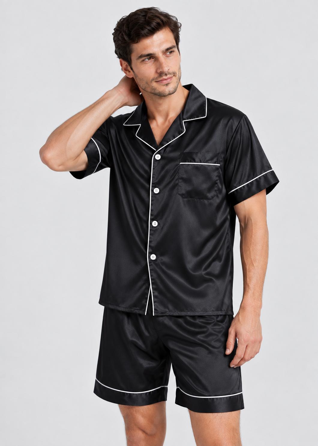 Men's Sleepwear | Short Sleeve Pajama | Elastic Shorts | Summer | Steven & Levon