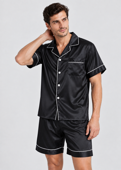 Men's Sleepwear | Short Sleeve Pajama | Elastic Shorts | Summer | Steven & Levon