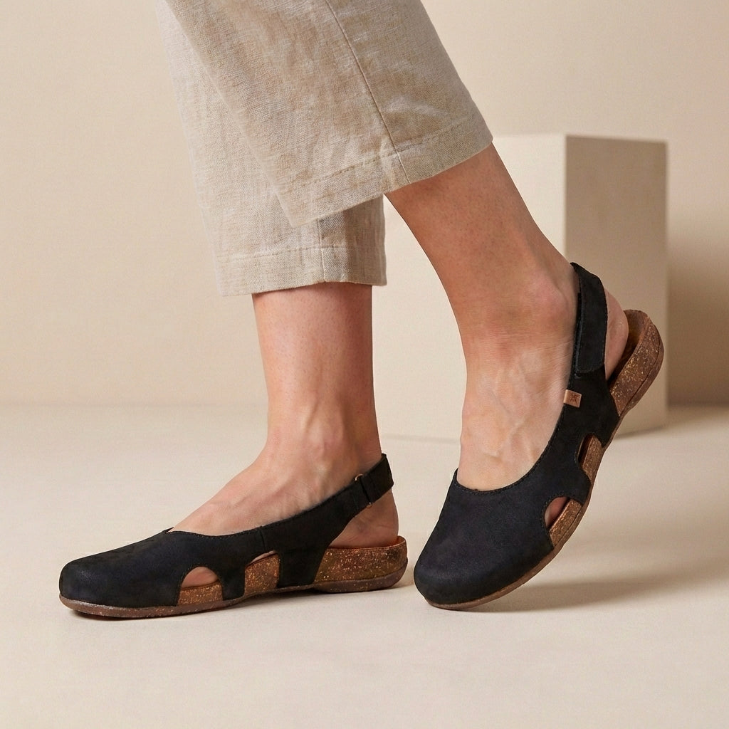 Women's Closed Toe Sandals | Comfort Support | Slingback Strap & Side Cut-Outs | Steven & Levon