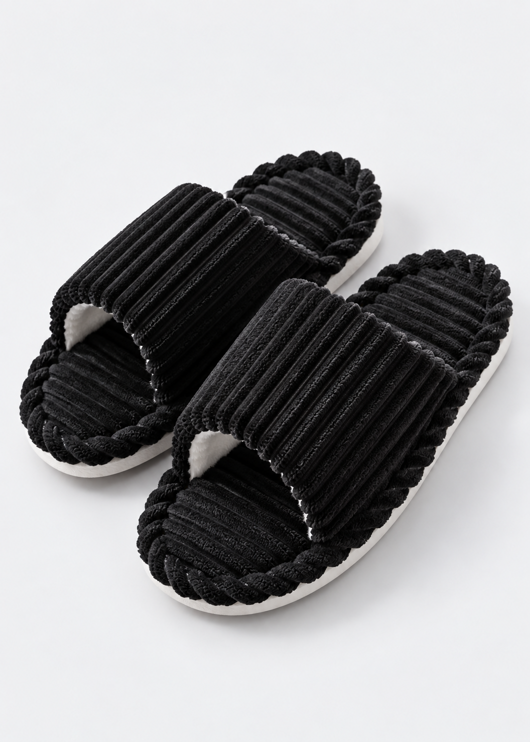 Men's Open Toe Slippers | Plush Insole | Anti Slip EVA Sole Indoor Home Shoes | Steven & Levon