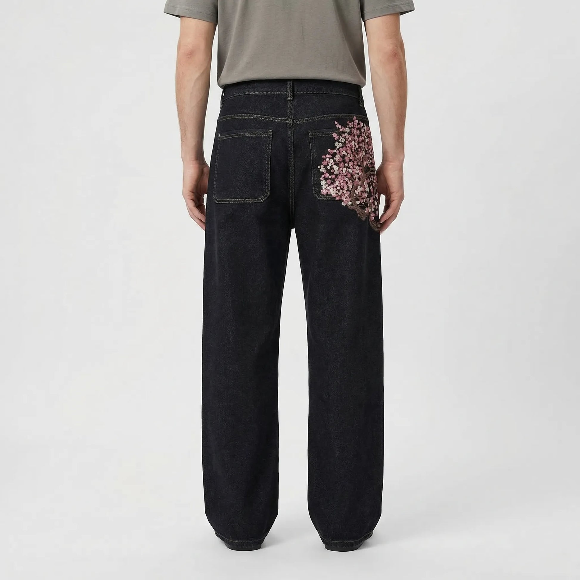 Bloomstride - Wide-Leg Embroidered Street Style Jeans  Everyday Street Styling