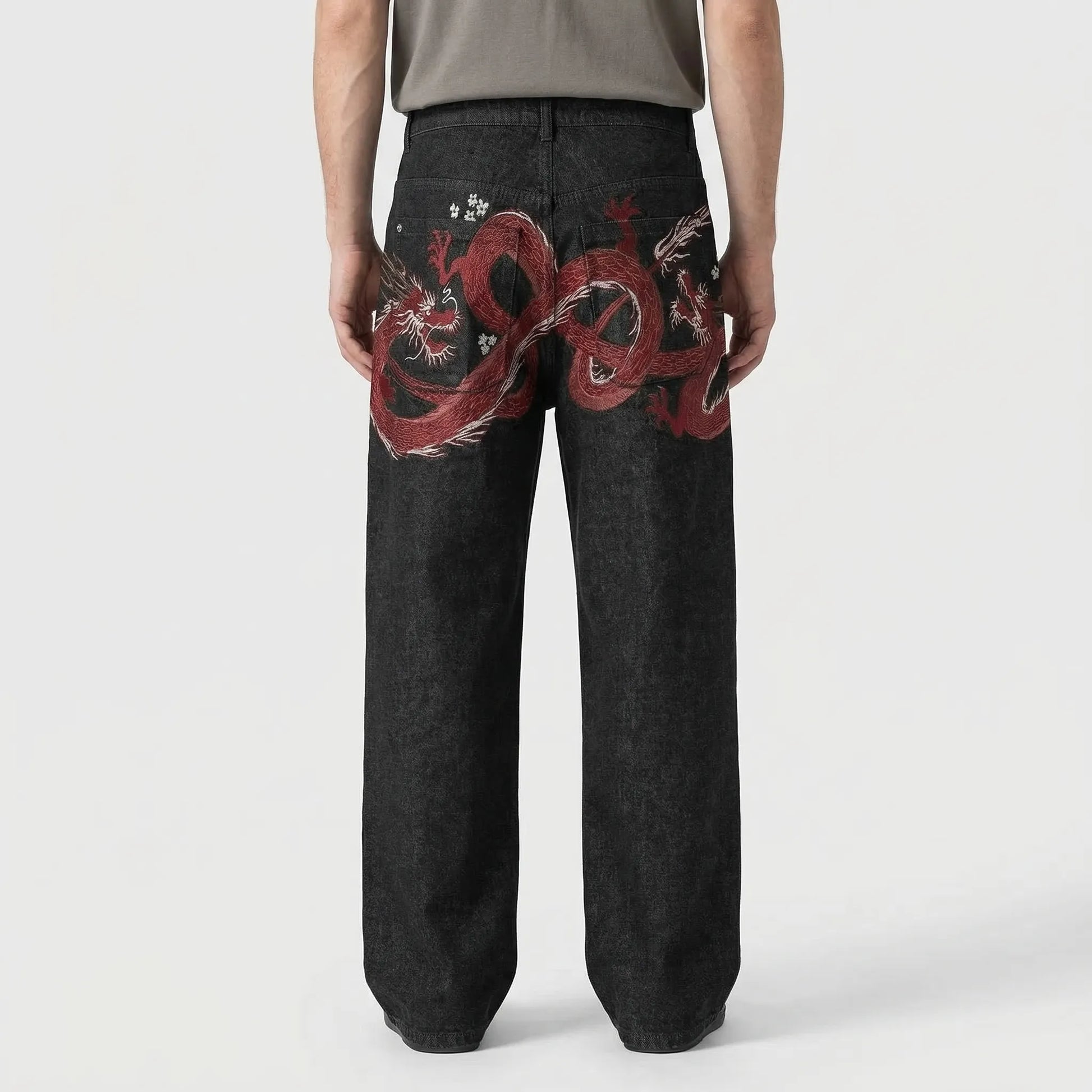 Bloomstride - Wide-Leg Embroidered Street Style Jeans  Everyday Street Styling