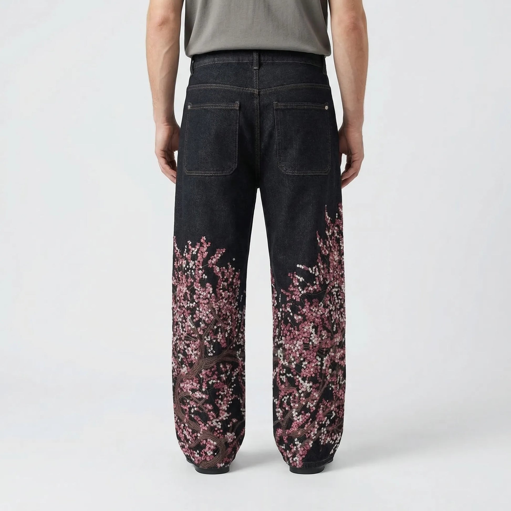 Bloomstride - Wide-Leg Embroidered Street Style Jeans  Everyday Street Styling