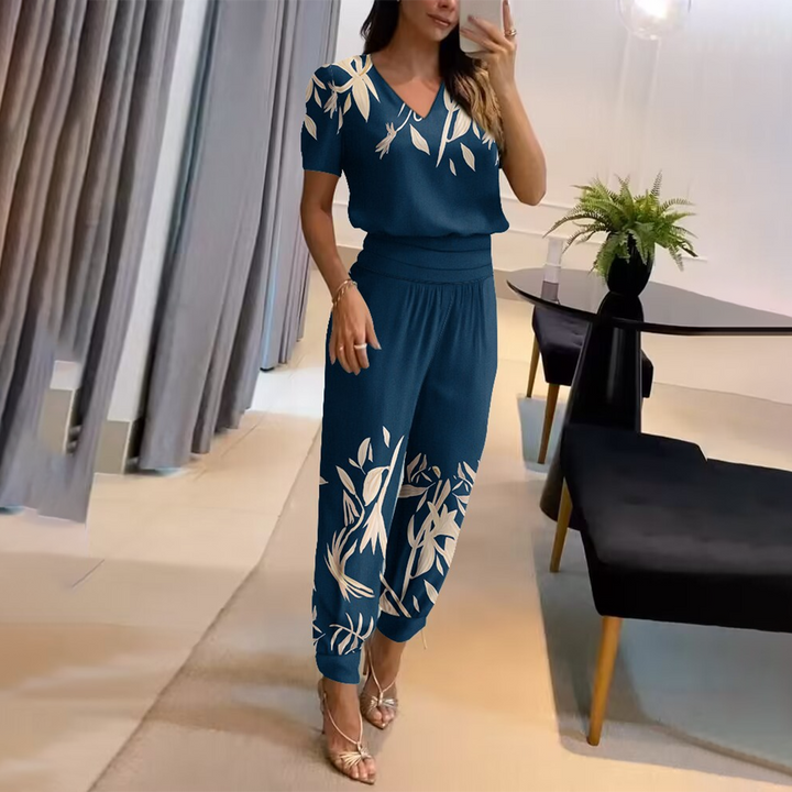 Printed Chic Jumpsuit | Women's Printed Jumpsuit | Lightweight Polyester Blend | Relaxed Fit | Everyday Wear | Steven & Levon