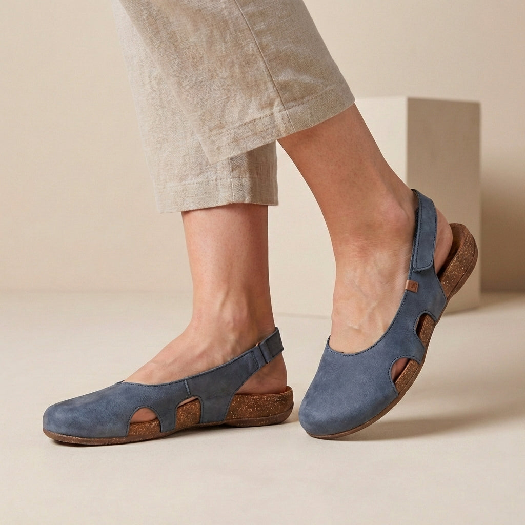 Women's Closed Toe Sandals | Comfort Support | Slingback Strap & Side Cut-Outs | Steven & Levon