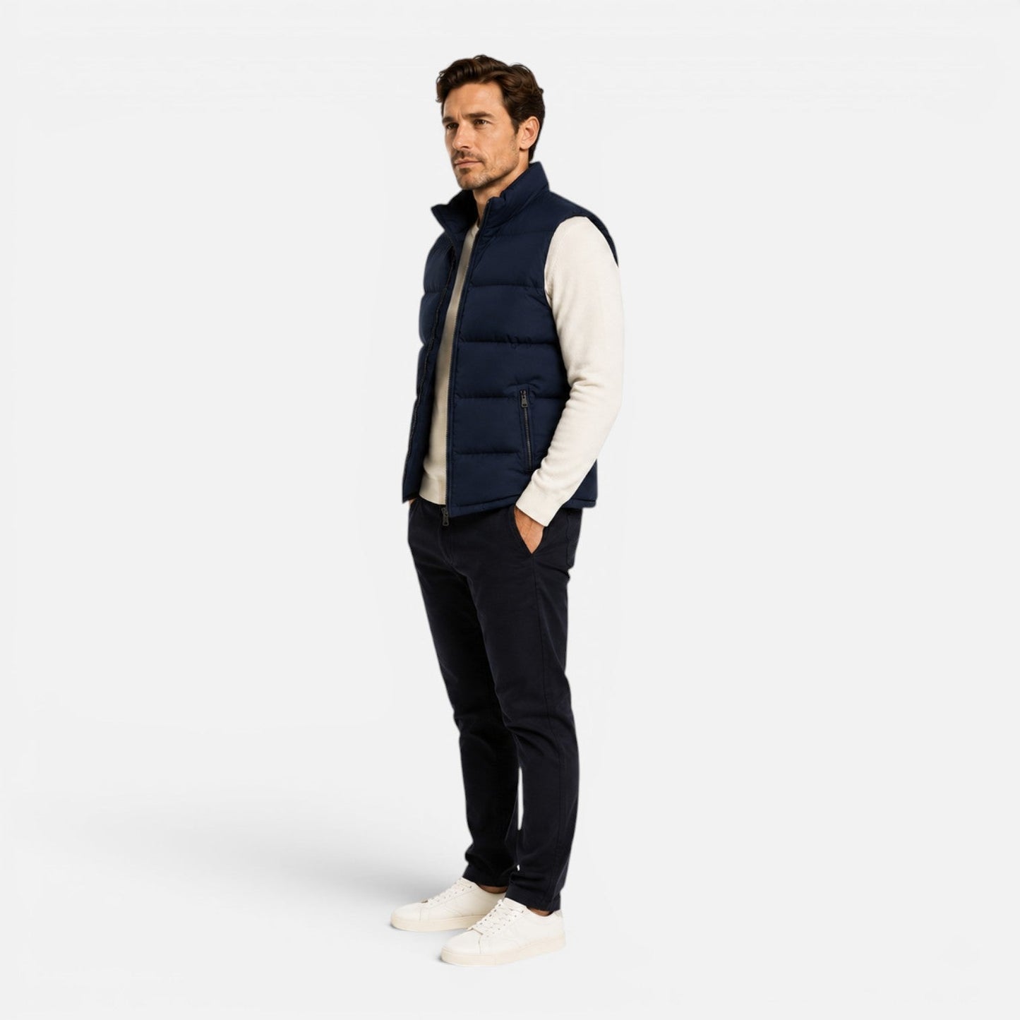 Men's Quilted Puffer Vest | Lightweight | Insulated | Zip Front | Warm Casual Outerwear | Steven & Levon
