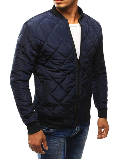 Men's Quilted Bomber Jacket | Men | Zip-Up | Baseball Collar Coat | Steven & Levon