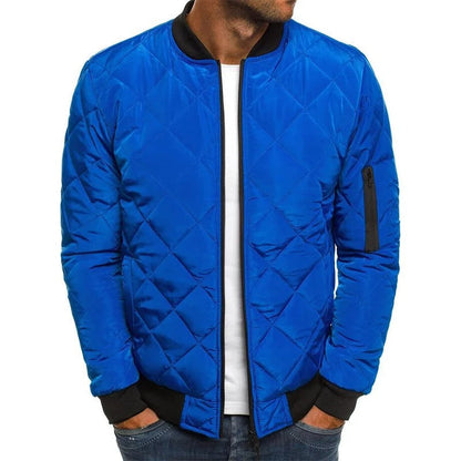 Men's Quilted Bomber Jacket | Men | Zip-Up | Baseball Collar Coat | Steven & Levon