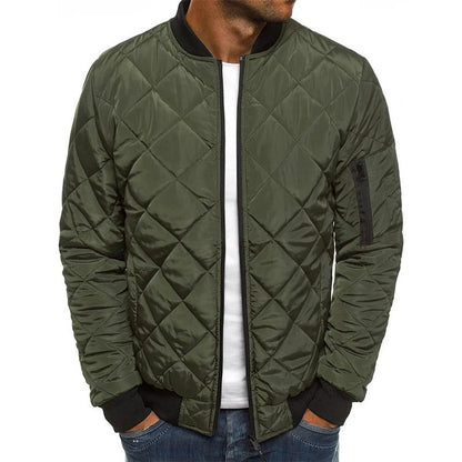 Men's Quilted Bomber Jacket | Men | Zip-Up | Baseball Collar Coat | Steven & Levon